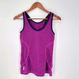 Zella women’s athletic tank top, purple with hot pink lining size SP